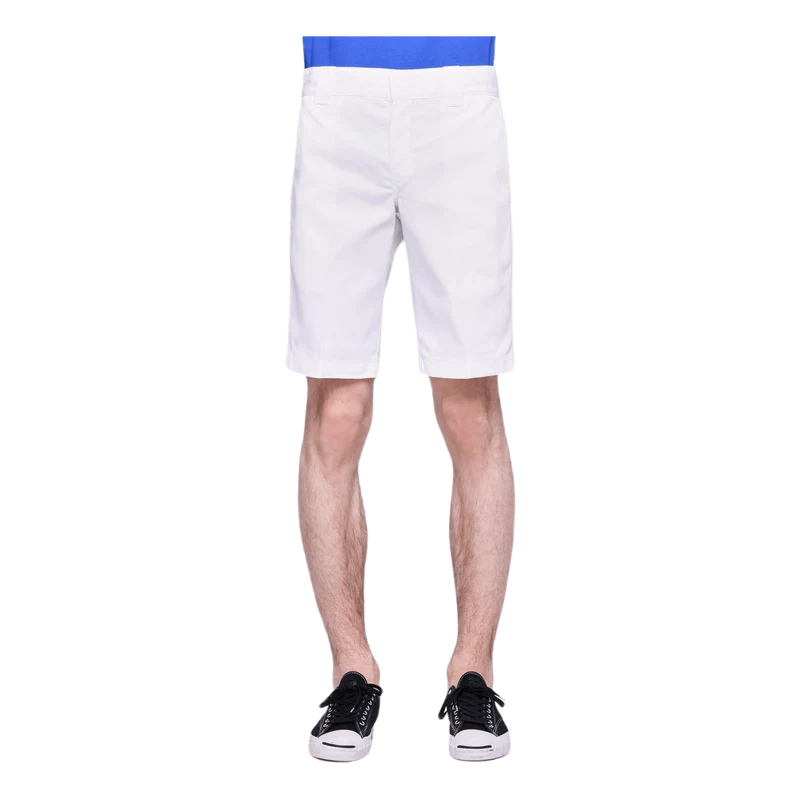 11´ Slim Straight Work Shorts White