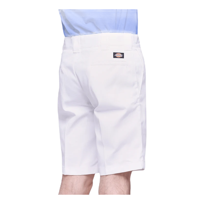 11´ Slim Straight Work Shorts White
