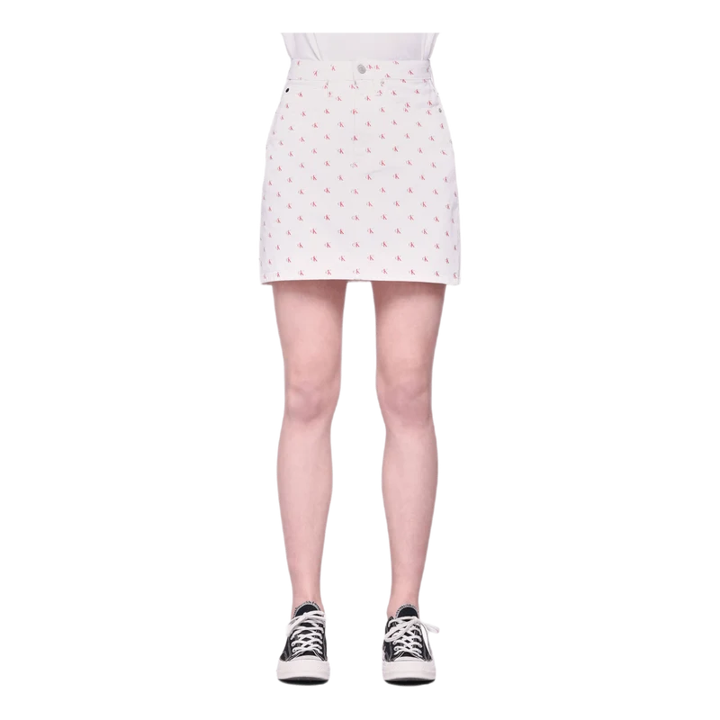 High Rise Mini Skirt White