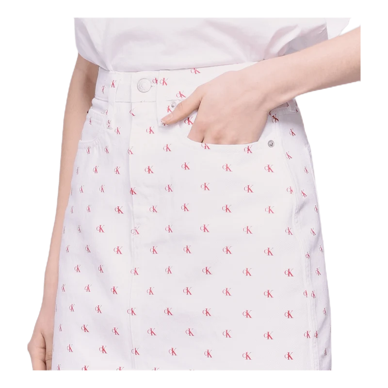 High Rise Mini Skirt White
