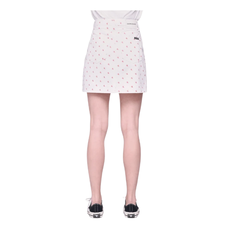 High Rise Mini Skirt White