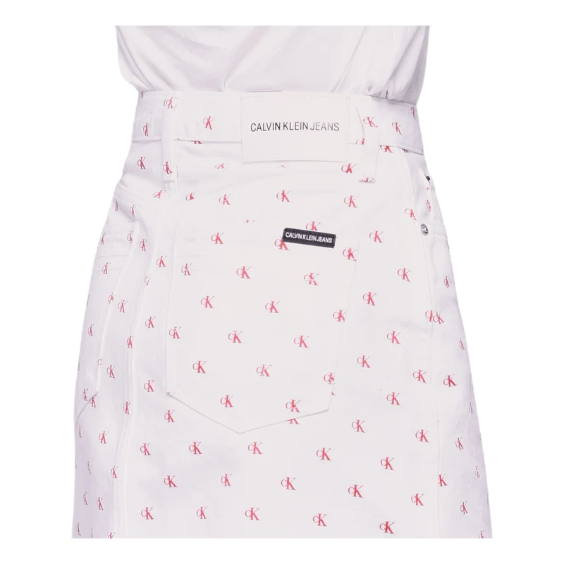 High Rise Mini Skirt White