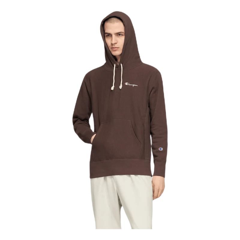 Small Script Hoodie Brown