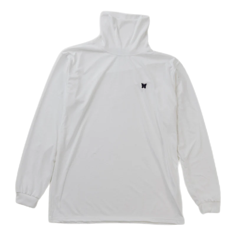 L/s Turtle Neck Tee - Poly Jer White