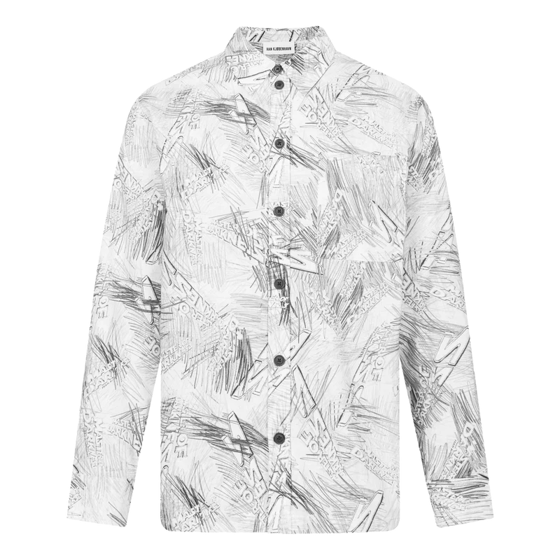 Boxy Shirt Long Sleeve Black White