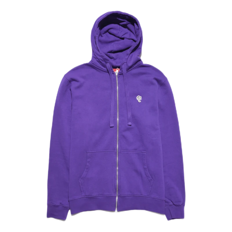 Palm Patch Zip Hoodie Purple