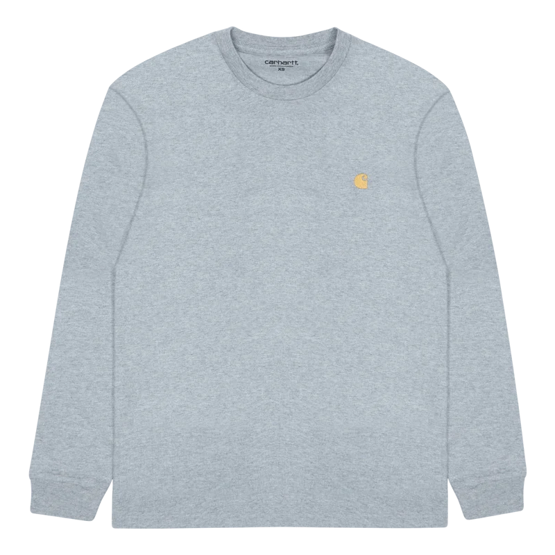 L/s Chase T-shirt 100% Cotton Grey Heather / Gold