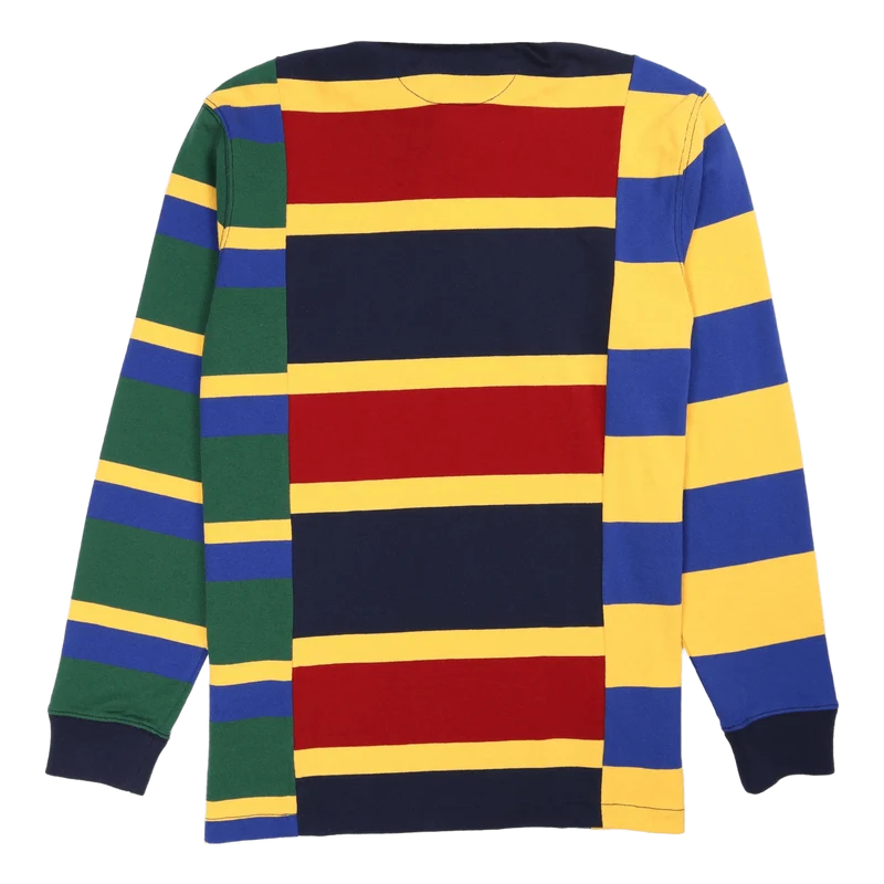 Classic Fit Striped Jersey Rugby Shirt Holiday Red Multi