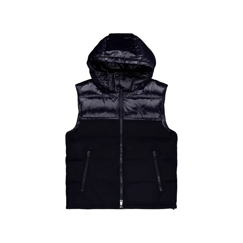 Water-Resistant Hybrid Down Vest Collection Nvy Glsy/Navy Wl