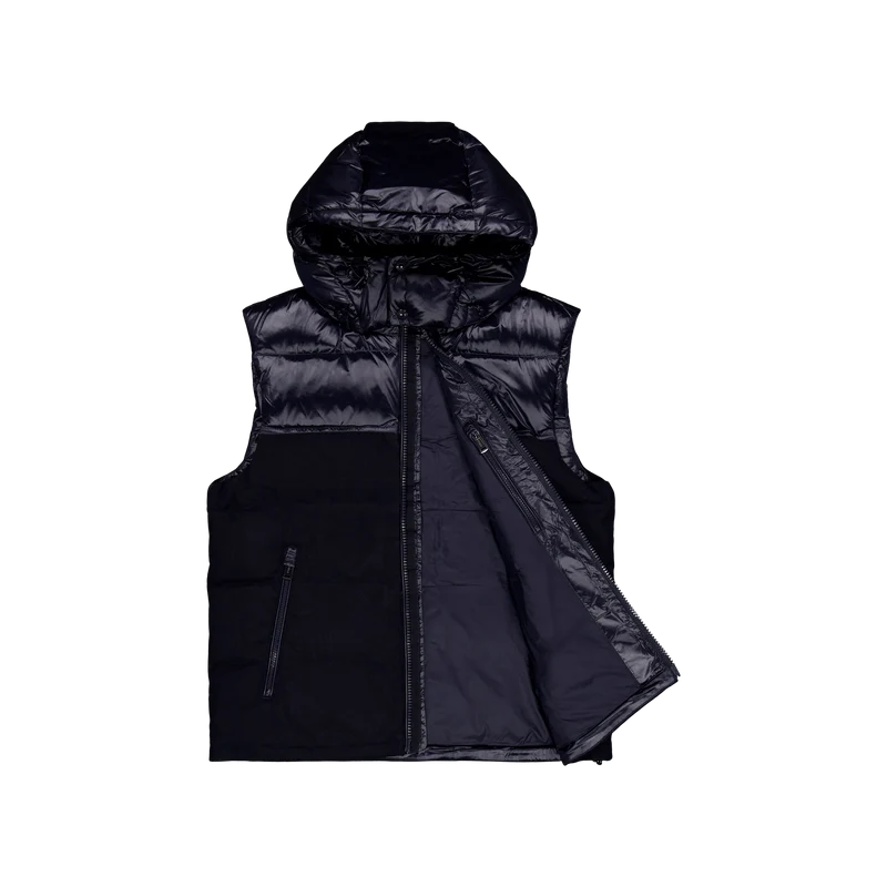 Water-Resistant Hybrid Down Vest Collection Nvy Glsy/Navy Wl