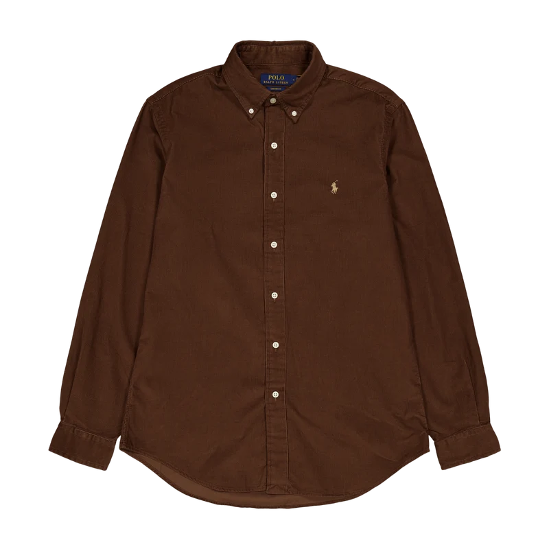 Custom Fit Corduroy Shirt Chocolate Mousse