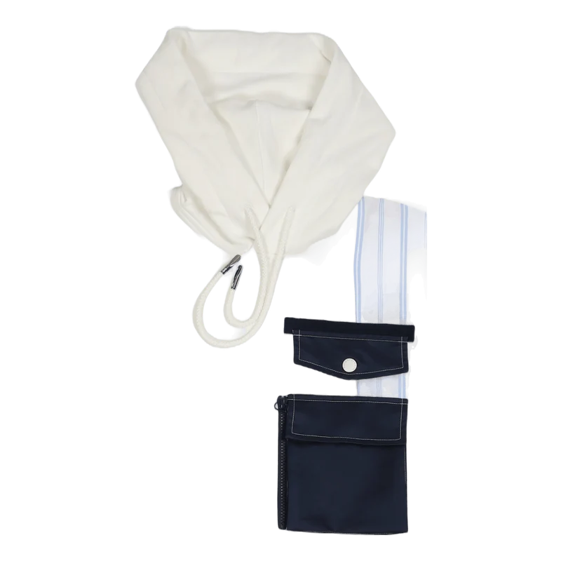 Jersey Shirting Panelled Hoodi White