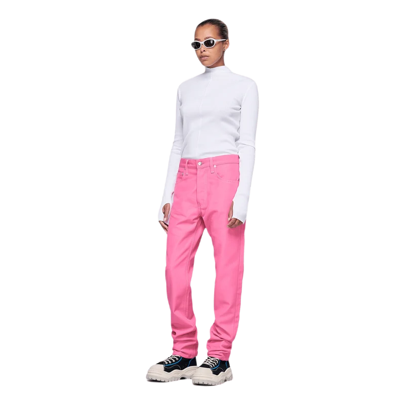 High Neck Rib Top White