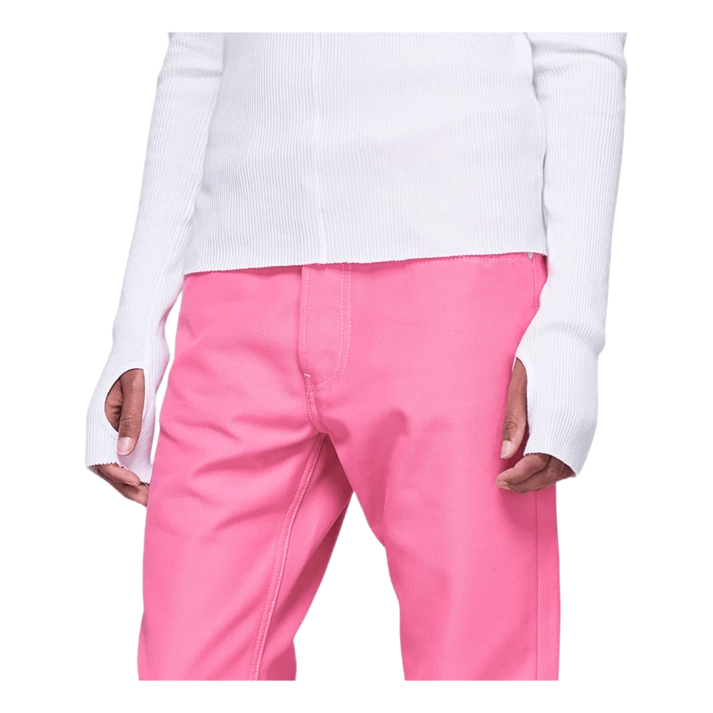 High Neck Rib Top White