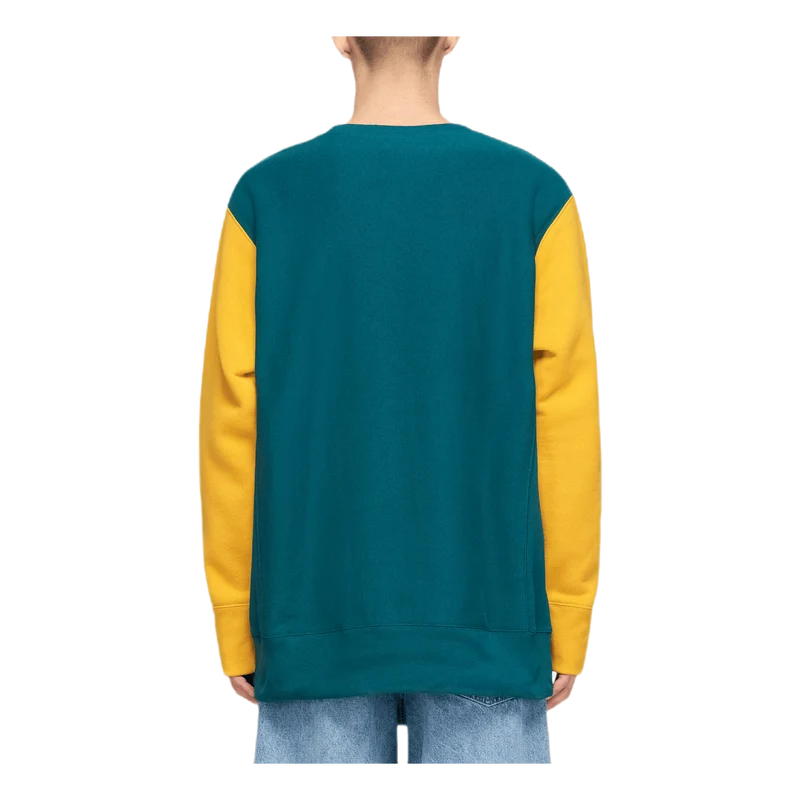 Color Block Crewneck Sweatshir Green