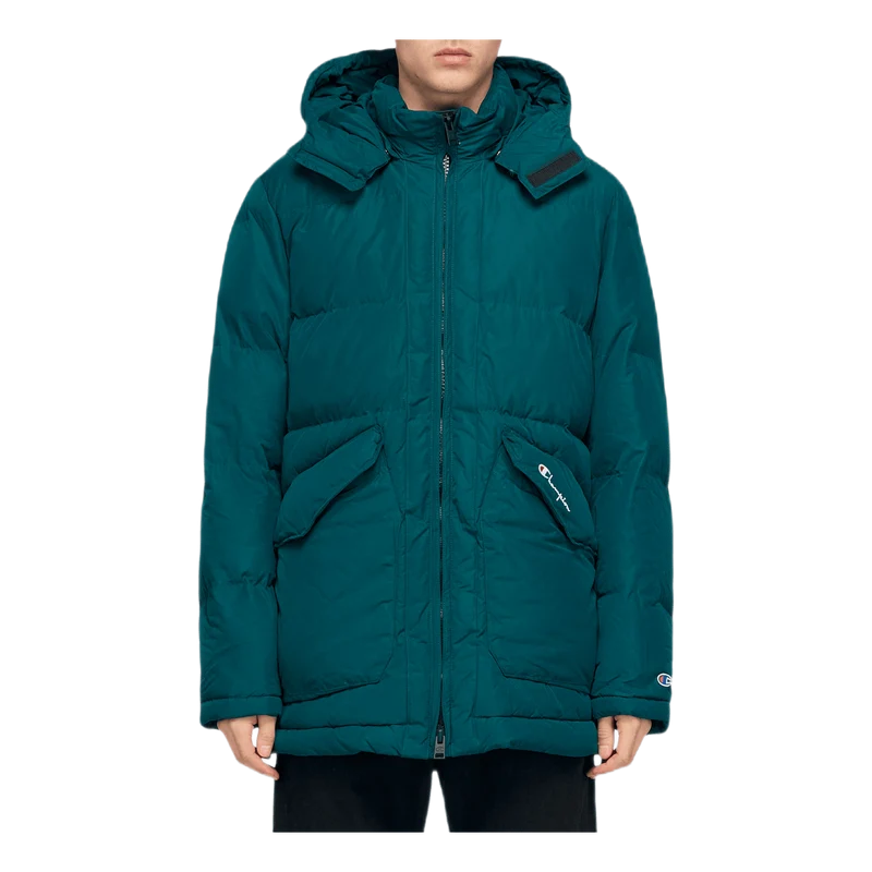 Long Hooded Puff Jacket Green