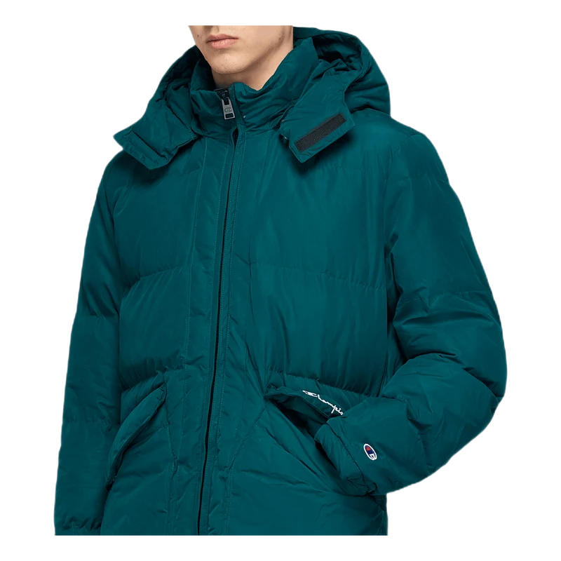 Long Hooded Puff Jacket Green