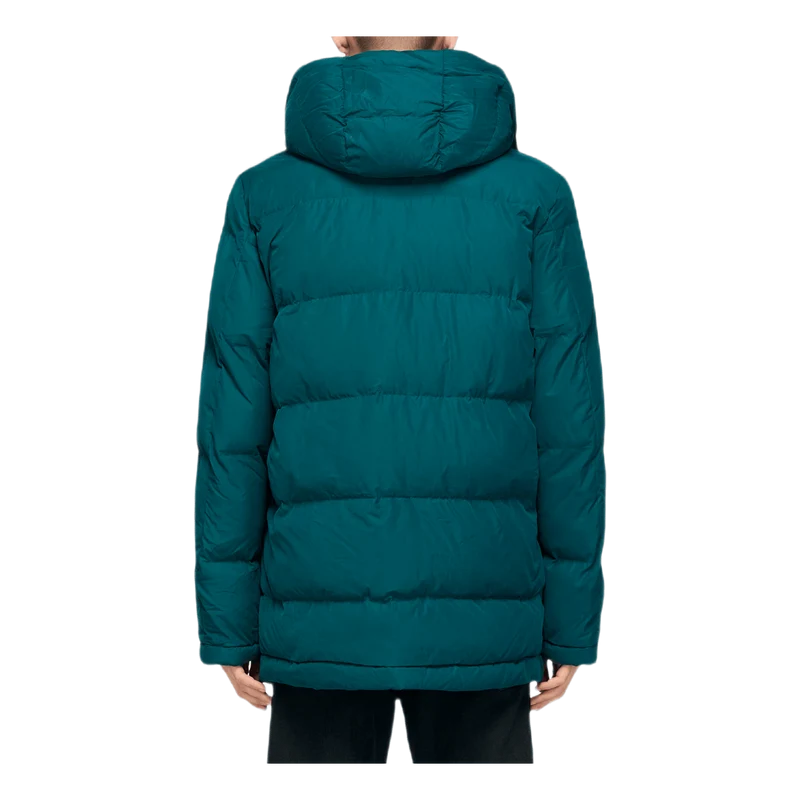 Long Hooded Puff Jacket Green