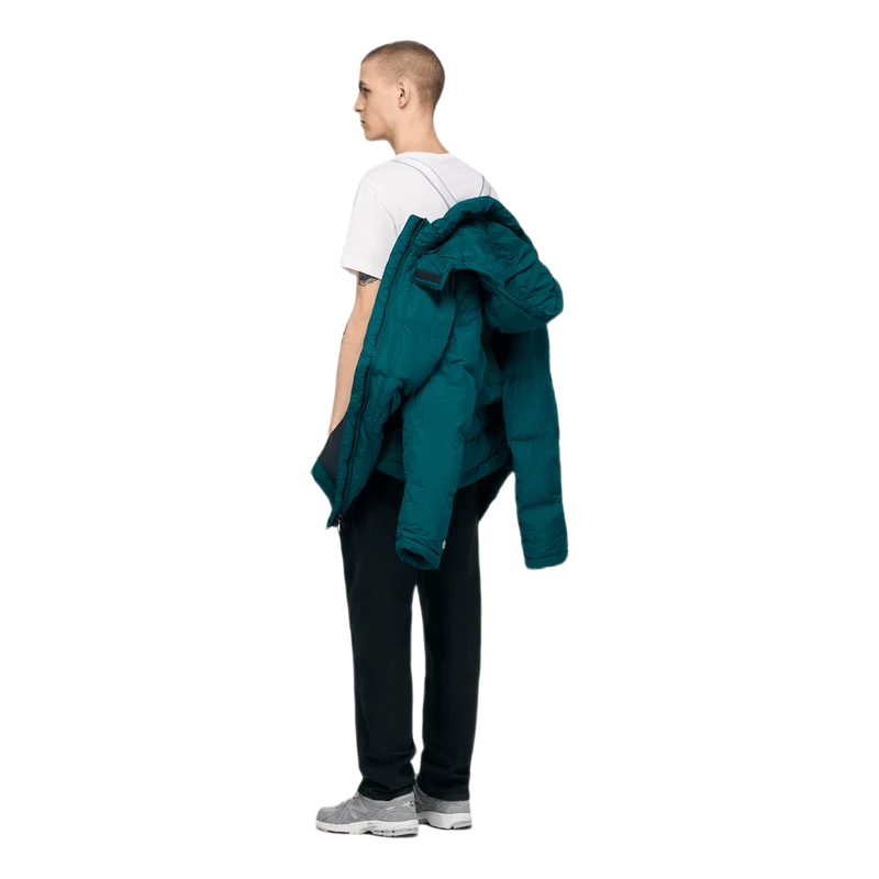 Long Hooded Puff Jacket Green
