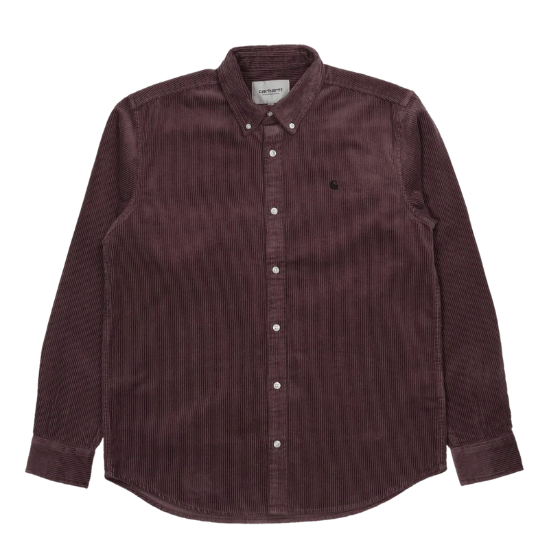 L/s Madison Cord Shirt Misty Thistle / Black