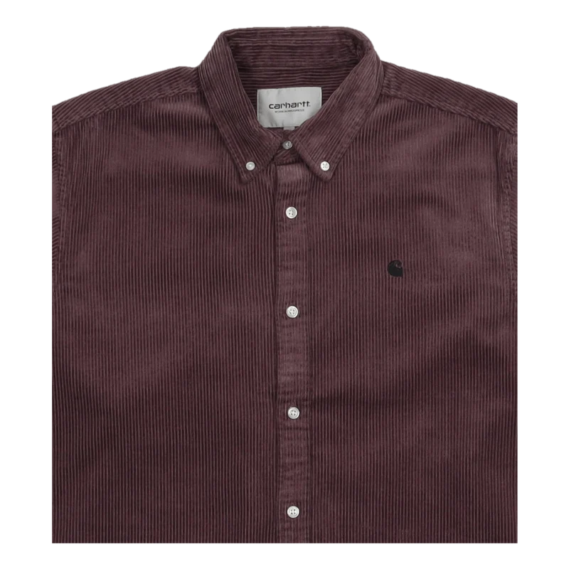 L/s Madison Cord Shirt Misty Thistle / Black