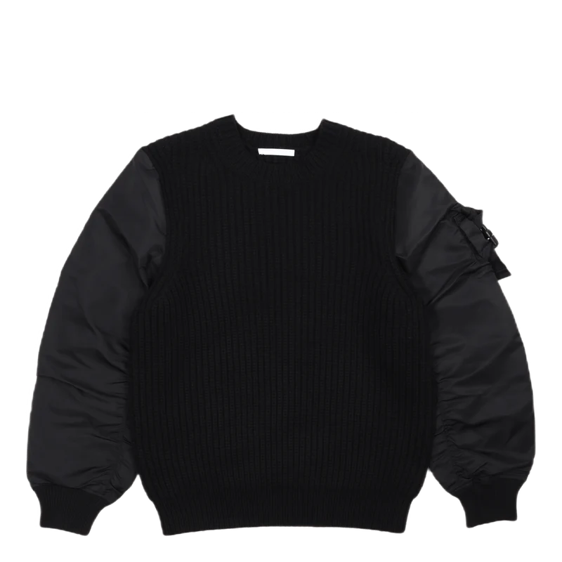 Nylon Slv Crew.aviat Black