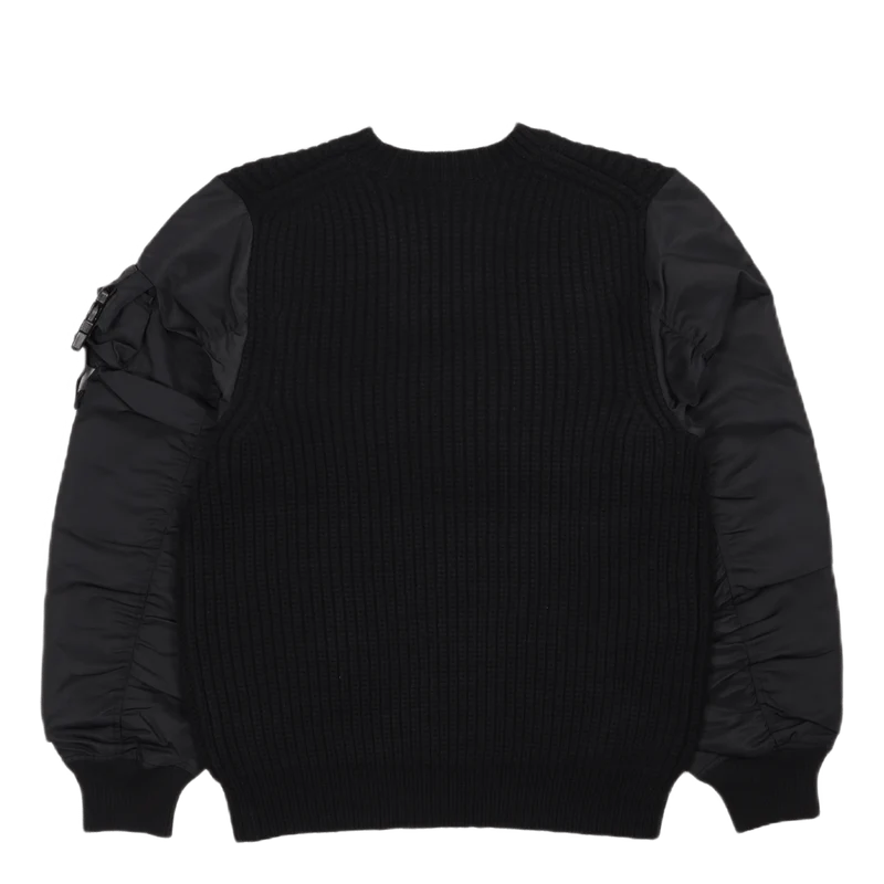 Nylon Slv Crew.aviat Black