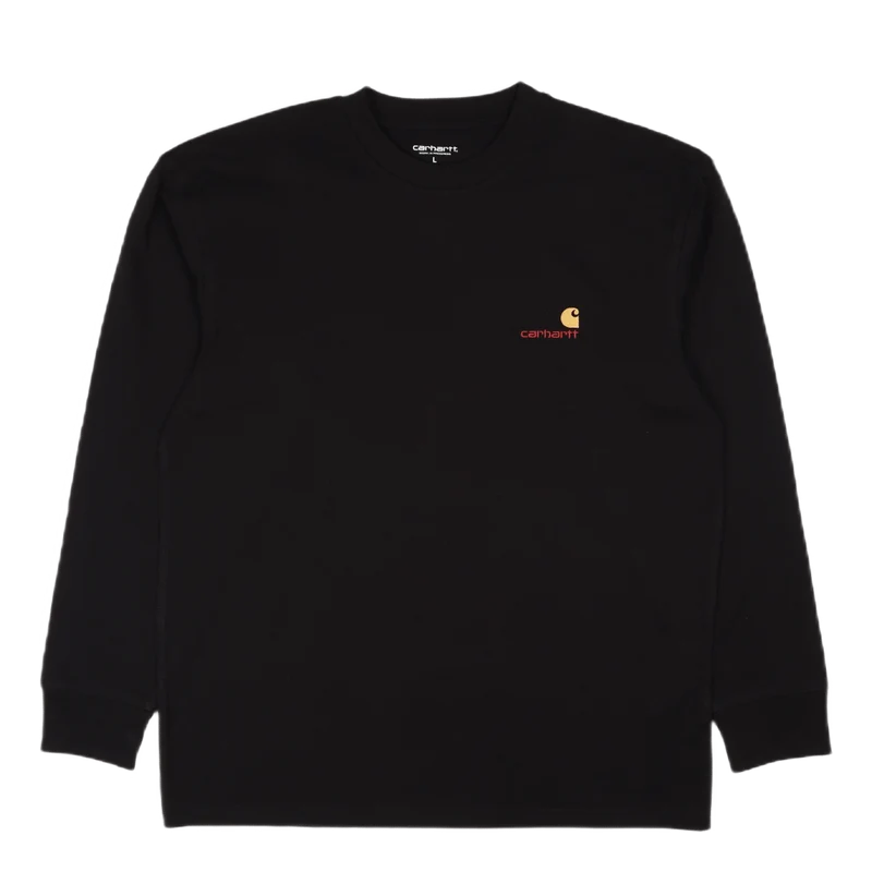 L/s American Script T-shirt Black