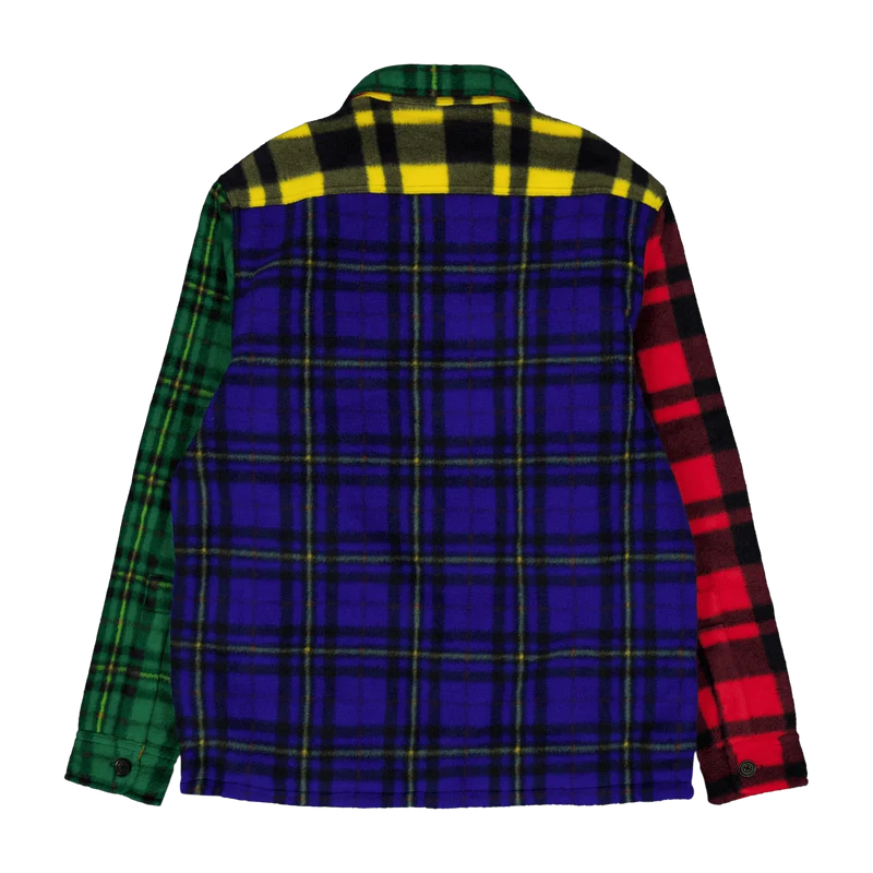 Plaid Brushed Fleece Shirt Jacket Martin Red Multi Holiday Plaid
