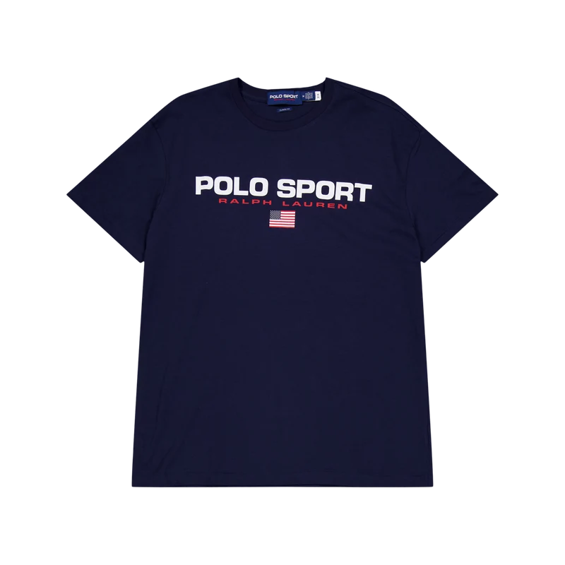Classic Fit Polo Sport Jersey T-Shirt Cruise Navy / White