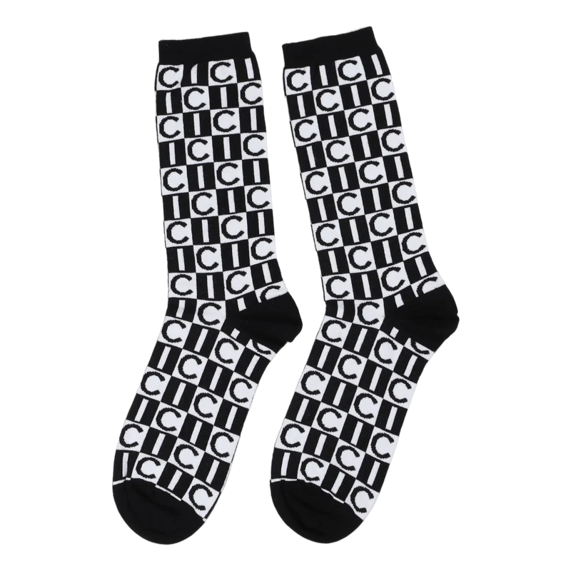 Checker Socks Black