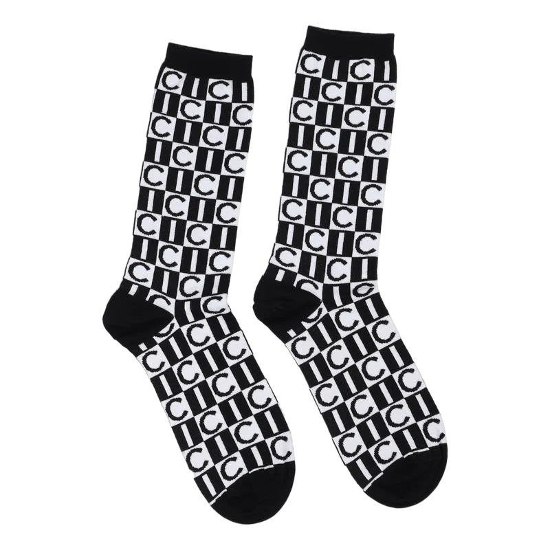 Checker Socks Black