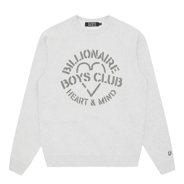 Heart & Mind Stencil Crewneck Heather Ash