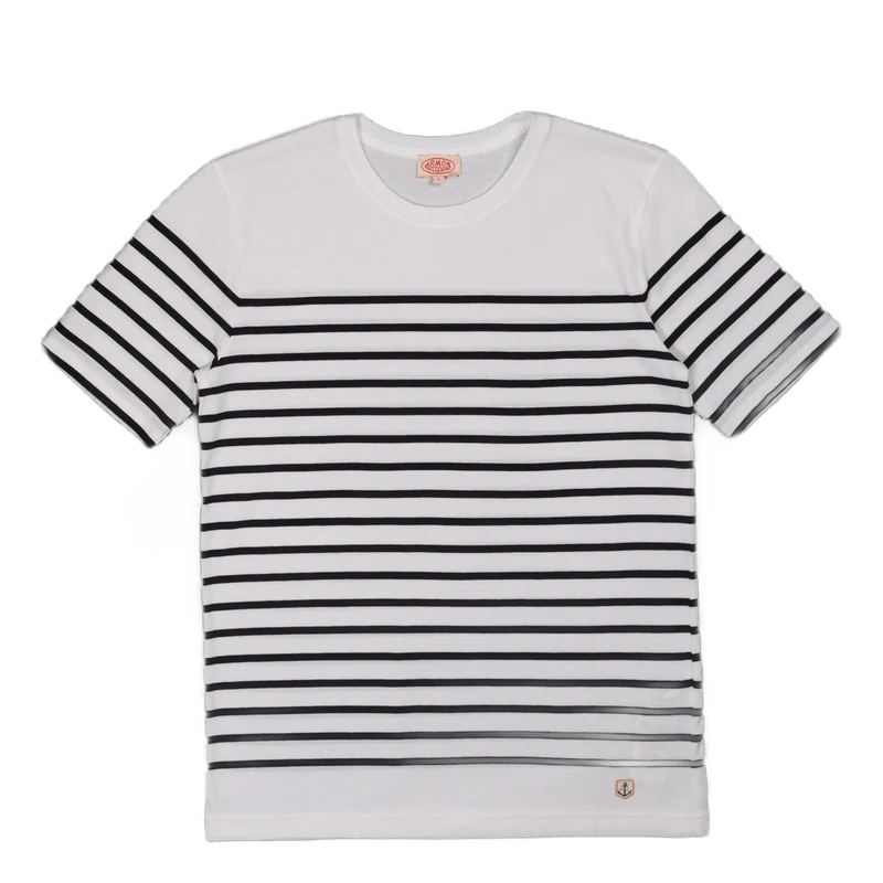Striped Breton Shirt''etel'' White/navire Navy