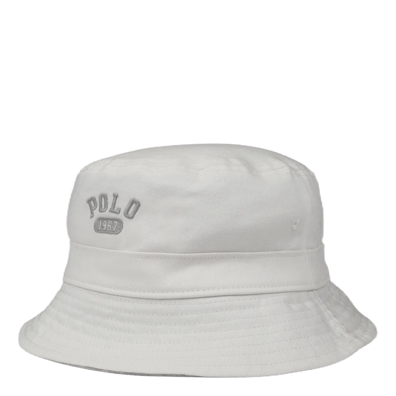 Reversible Fleece & Twill Bucket Hat Lght Sprt Hthr/Deckwash White