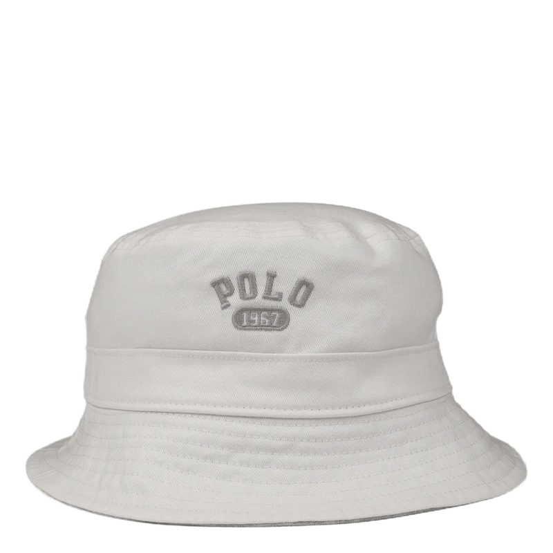 Reversible Fleece & Twill Bucket Hat Lght Sprt Hthr/Deckwash White