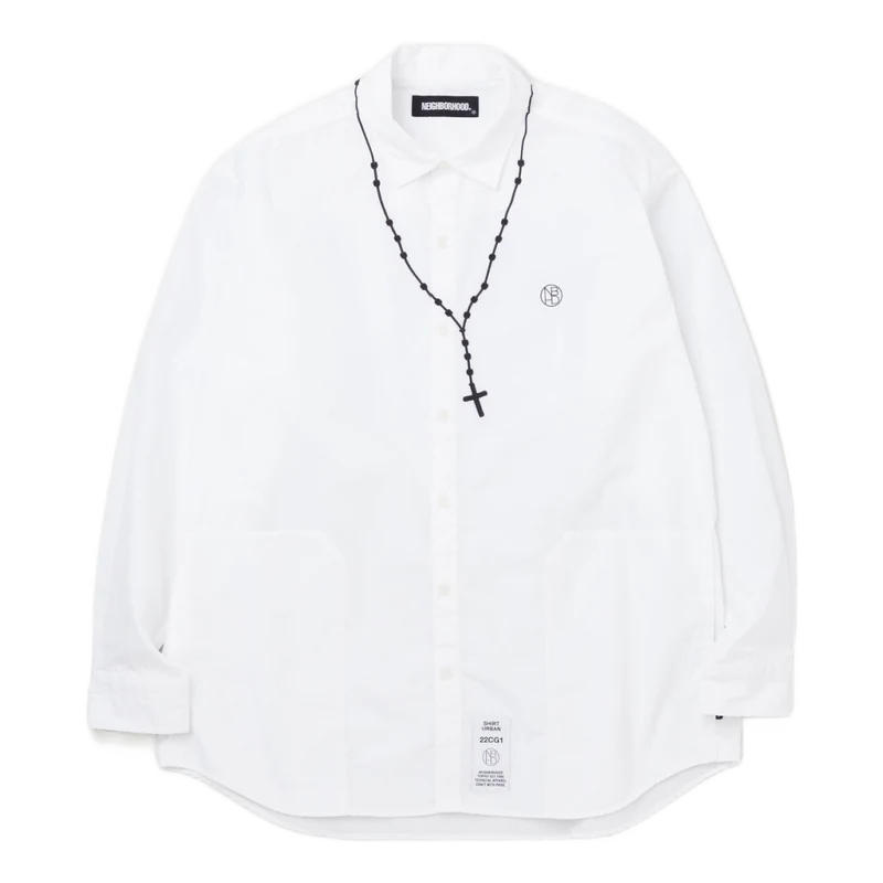 Emb Cross / C-shirt . Ls White