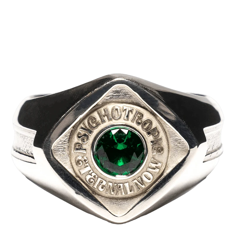 Psychotropic Class Ring Silver 925/emerald