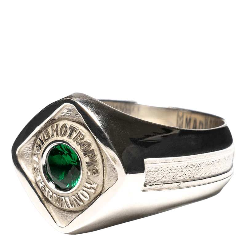 Psychotropic Class Ring Silver 925/emerald
