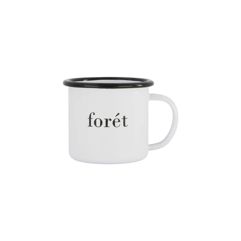 Bean Enamel Mug White