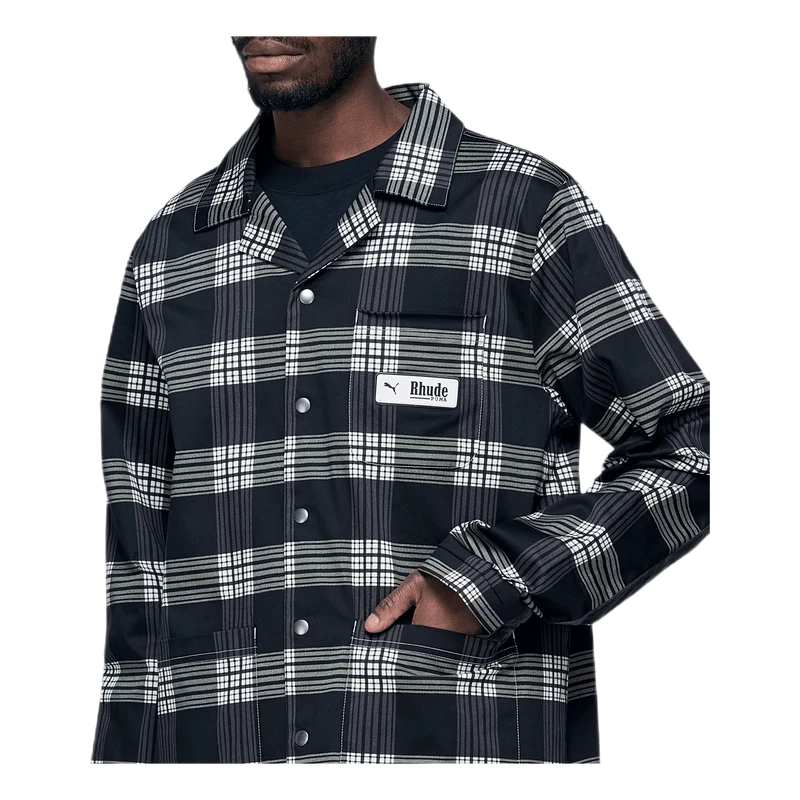 X Rhude All Over Print Coat White