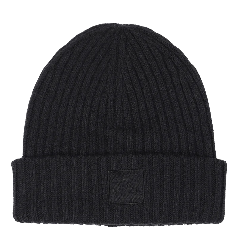 Alpha Square Rib Knit Beanie Black