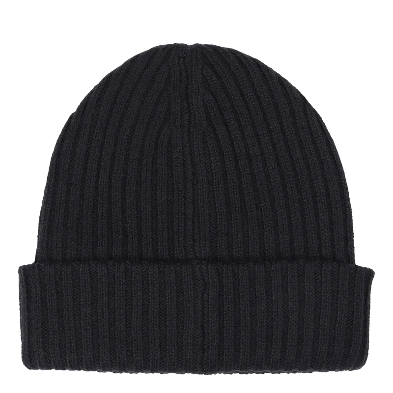 Alpha Square Rib Knit Beanie Black