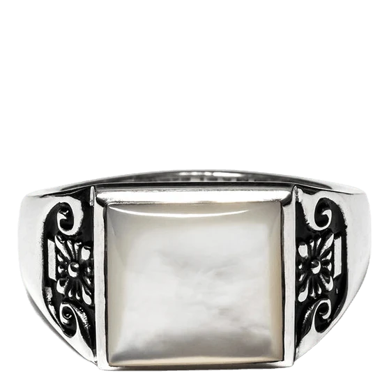 Collegiate Ring Blank Silver 925/mother Of Pearl