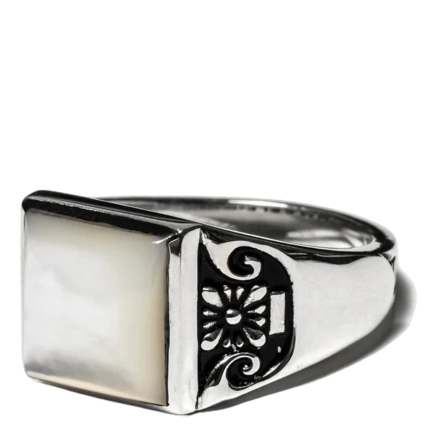 Collegiate Ring Blank Silver 925/mother Of Pearl