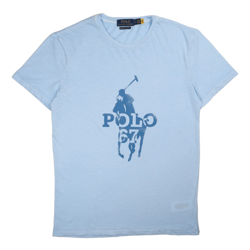 Custom Slim Fit Big Pony Logo T-Shirt Elite Blue