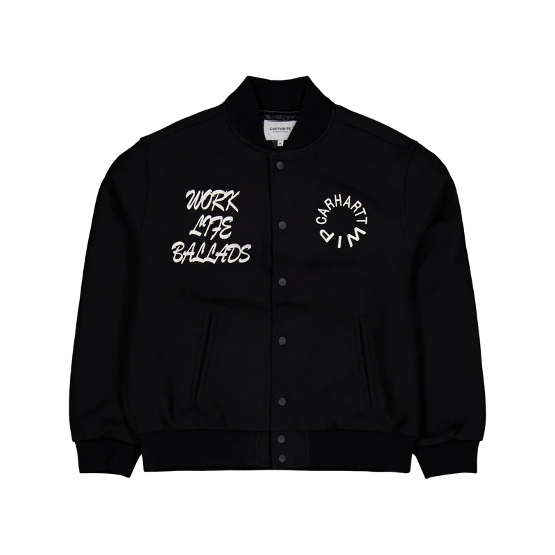 Work Varsity Bomber Black