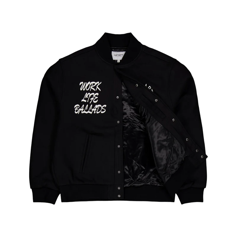 Work Varsity Bomber Black
