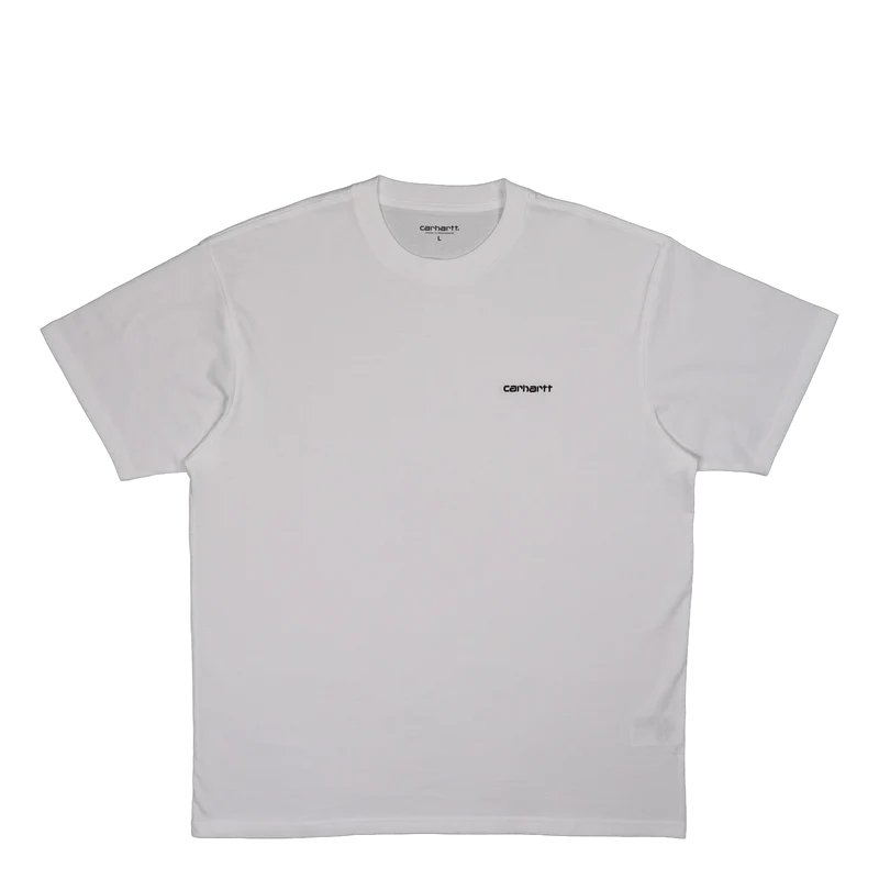 S/s Script Embroidery T-shirt White / Black