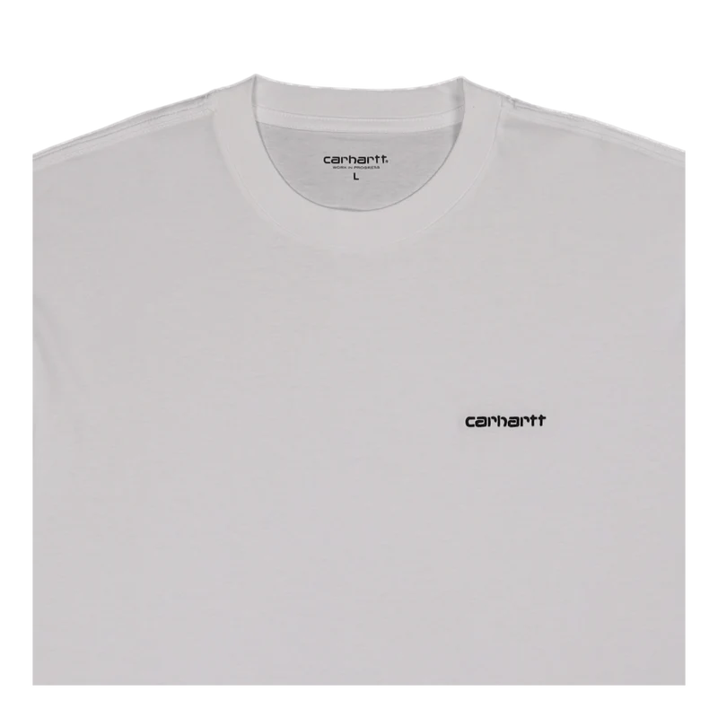 S/s Script Embroidery T-shirt White / Black
